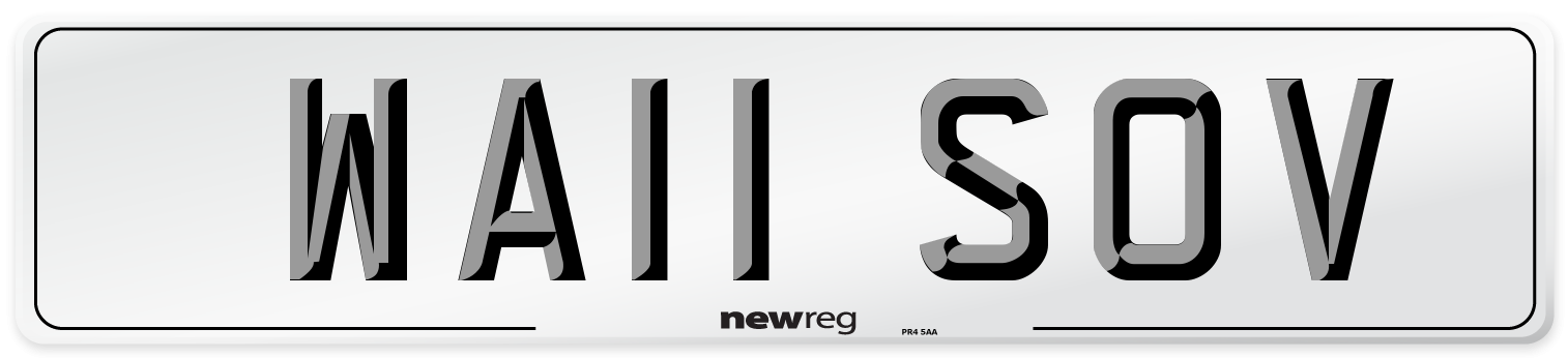 WA11 SOV Number Plate from New Reg